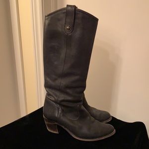 FRYE black leather boots, size 8